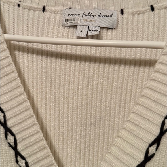 Anthropologie Never Fully Dressed Cream and Black Tattoo Cardigan - Picture 3 of 4